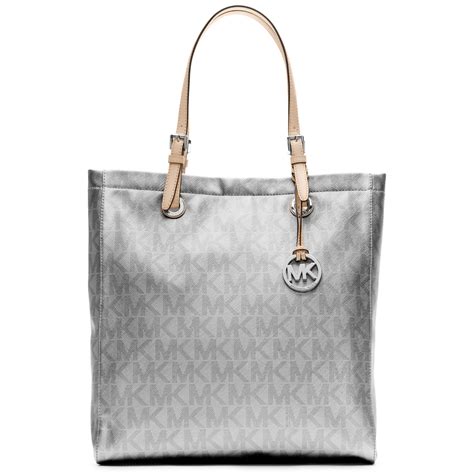 silver purse michael kors|michael kors silver tote bag.